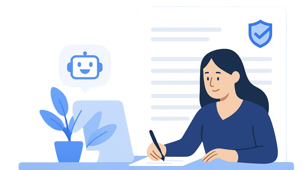 Woman writing legal letter